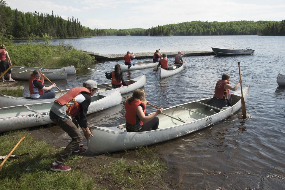 Launching canoes